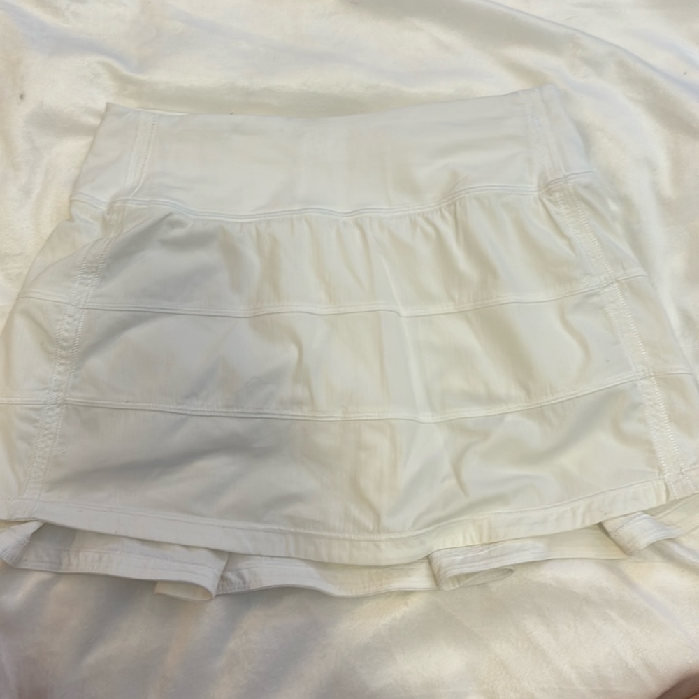 White Pace Rival Lululemon Athletic Skirt
